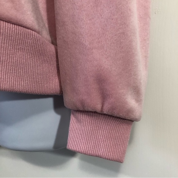 NWOT- REVOLVE- 1.STATE Rose Pink Velour Sweatshirt Style Top. Size L - Picture 6 of 9